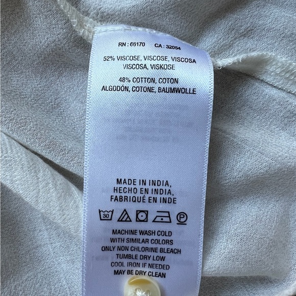 274 Anthropologie Meadow Rue Embroidered Mock Neck Back Buttons Blouse size 2 - Picture 13 of 16